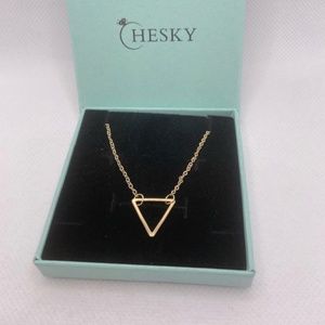 18k GP Petite Open Triangle Charm Necklace